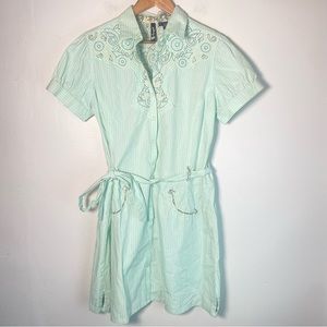 RU Cowgirl Mint Green Embroidered Detail Western Dress Size Large